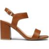 DREAM PAIRS Women’s High Chunky Heels Square Toe Block Ankle Strap 3 inch Comfortable Heeled Sandals For Formal Wedding Party Dress(Brown)