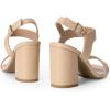 DREAM PAIRS Women’s High Chunky Heels Square Toe Block Ankle Strap 3 inch Comfortable Heeled Sandals For Formal Wedding Party Dress(Nude)