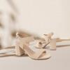 DREAM PAIRS Women’s High Chunky Heels Square Toe Block Ankle Strap 3 inch Comfortable Heeled Sandals For Formal Wedding Party Dress(Nude-nubuck)