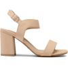 DREAM PAIRS Women’s High Chunky Heels Square Toe Block Ankle Strap 3 inch Comfortable Heeled Sandals For Formal Wedding Party Dress(Nude-nubuck)