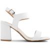 DREAM PAIRS Women’s High Chunky Heels Square Toe Block Ankle Strap 3 inch Comfortable Heeled Sandals For Formal Wedding Party Dress(White)