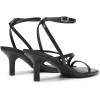 DREAM PAIRS Women’s Low Kitten Heels Strappy Open Square Toe Ankle Strap Sexy Fashion Comfort Dress Shoes Party Heeled Sandals(Black)