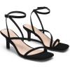 DREAM PAIRS Women’s Low Kitten Heels Strappy Open Square Toe Ankle Strap Sexy Fashion Comfort Dress Shoes Party Heeled Sandals(Black-nubuck)