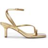 DREAM PAIRS Women’s Low Kitten Heels Strappy Open Square Toe Ankle Strap Sexy Fashion Comfort Dress Shoes Party Heeled Sandals(Gold)