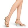 DREAM PAIRS Women’s Low Kitten Heels Strappy Open Square Toe Ankle Strap Sexy Fashion Comfort Dress Shoes Party Heeled Sandals(Gold)