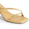 DREAM PAIRS Women’s Low Kitten Heels Strappy Open Square Toe Ankle Strap Sexy Fashion Comfort Dress Shoes Party Heeled Sandals(Gold)
