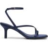 DREAM PAIRS Women’s Low Kitten Heels Strappy Open Square Toe Ankle Strap Sexy Fashion Comfort Dress Shoes Party Heeled Sandals(Navy)