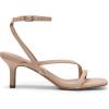 DREAM PAIRS Women’s Low Kitten Heels Strappy Open Square Toe Ankle Strap Sexy Fashion Comfort Dress Shoes Party Heeled Sandals(Nude-nubuck)