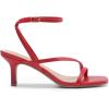 DREAM PAIRS Women’s Low Kitten Heels Strappy Open Square Toe Ankle Strap Sexy Fashion Comfort Dress Shoes Party Heeled Sandals(Red)