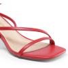 DREAM PAIRS Women’s Low Kitten Heels Strappy Open Square Toe Ankle Strap Sexy Fashion Comfort Dress Shoes Party Heeled Sandals(Red)