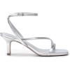 DREAM PAIRS Women’s Low Kitten Heels Strappy Open Square Toe Ankle Strap Sexy Fashion Comfort Dress Shoes Party Heeled Sandals(Silver)
