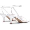 DREAM PAIRS Women’s Low Kitten Heels Strappy Open Square Toe Ankle Strap Sexy Fashion Comfort Dress Shoes Party Heeled Sandals(White)