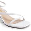 DREAM PAIRS Women’s Low Kitten Heels Strappy Open Square Toe Ankle Strap Sexy Fashion Comfort Dress Shoes Party Heeled Sandals(White)