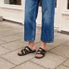 DREAM PAIRS Womens Slides Arch Support Slip on Flat Sandals Plantar Fasciitis Soft Cushion Slippers With Adjustable Straps(Black)