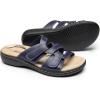 DREAM PAIRS Womens Slides Arch Support Slip on Flat Sandals Plantar Fasciitis Soft Cushion Slippers With Adjustable Straps(Navy)