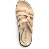 DREAM PAIRS Womens Slides Arch Support Slip on Flat Sandals Plantar Fasciitis Soft Cushion Slippers With Adjustable Straps(Nude)