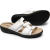 DREAM PAIRS Womens Slides Arch Support Slip on Flat Sandals Plantar Fasciitis Soft Cushion Slippers With Adjustable Straps(White)