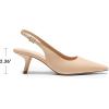 DREAM PAIRS Women’s Slingback Kitten Heels – 2.36 Inch Low Heel Pointed Toe Pumps, Comfortable Closed Toe Dress Shoes for Office Work, Classic Holiday Heels(Nude)