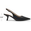 DREAM PAIRS Women’s Slingback Kitten Heels – 2.36 Inch Low Heel Pointed Toe Pumps, Comfortable Closed Toe Dress Shoes for Office Work, Classic Holiday Heels(Black-pu)