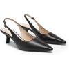DREAM PAIRS Women’s Slingback Kitten Heels – 2.36 Inch Low Heel Pointed Toe Pumps, Comfortable Closed Toe Dress Shoes for Office Work, Classic Holiday Heels(Black-pu)