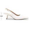 DREAM PAIRS Women’s Slingback Kitten Heels – 2.36 Inch Low Heel Pointed Toe Pumps, Comfortable Closed Toe Dress Shoes for Office Work, Classic Holiday Heels(White)