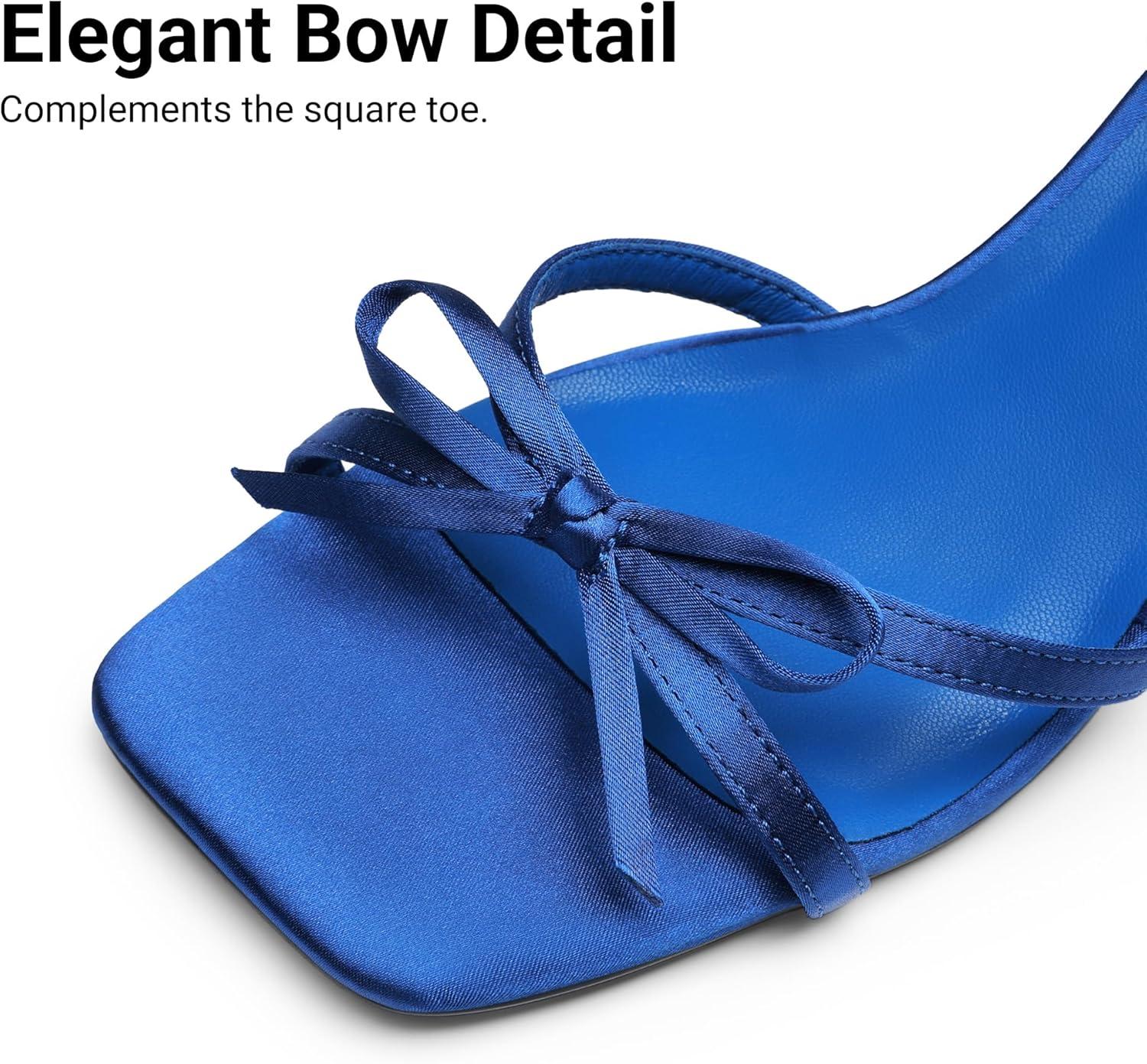 image:imageDREAM PAIRS Womens Bow Heels Kitten Heels for Women Square Toe Strappy Heeled Sandals Elegant Wedding amp Bridal Bownots Sandals for Formal amp Special OccasionsRoyal Blue