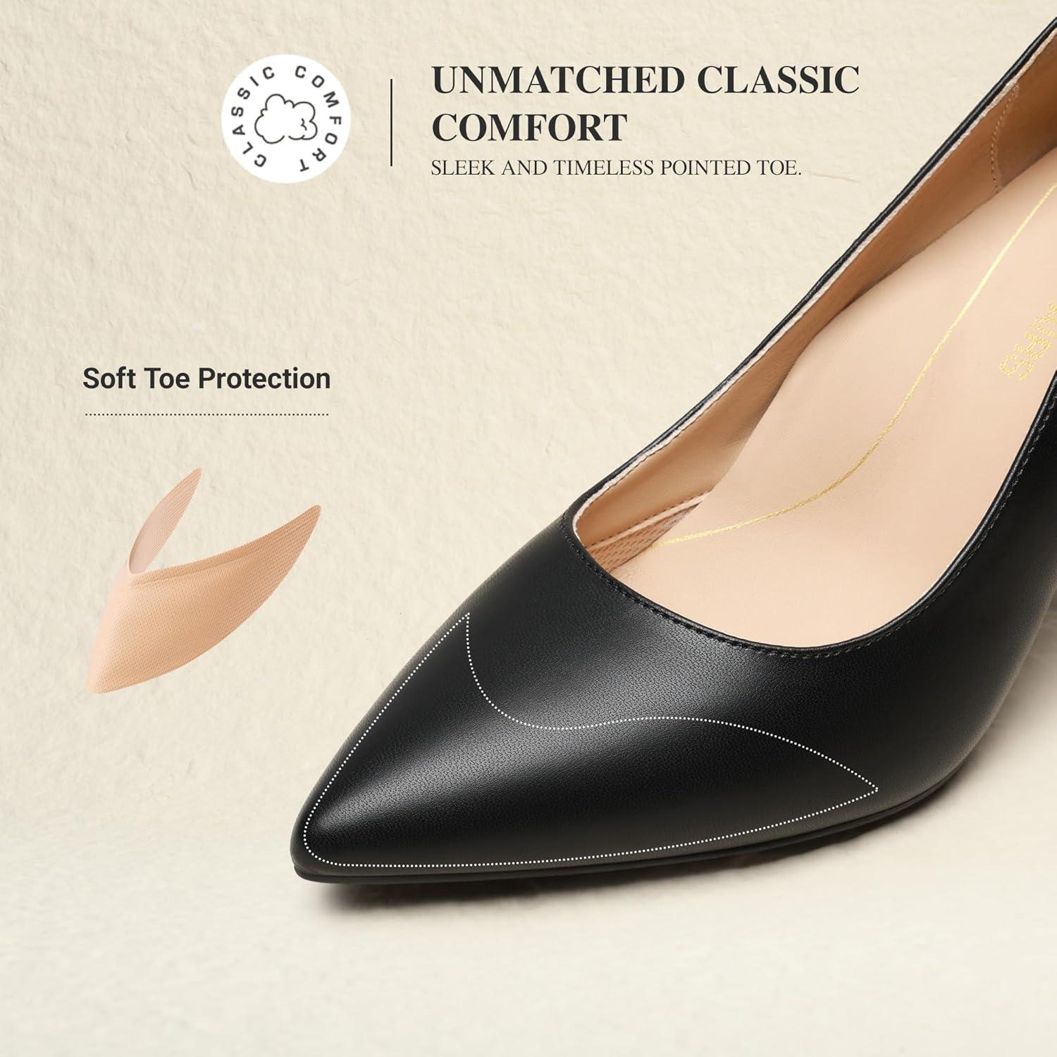 image:imageDREAM PAIRS Womens High Heels Pump Closed Pointed Toe Slip On Stiletto Dress Shoes Fashion Wedding Bridal Work Office Comfortable Pumps ShoesBlackpu