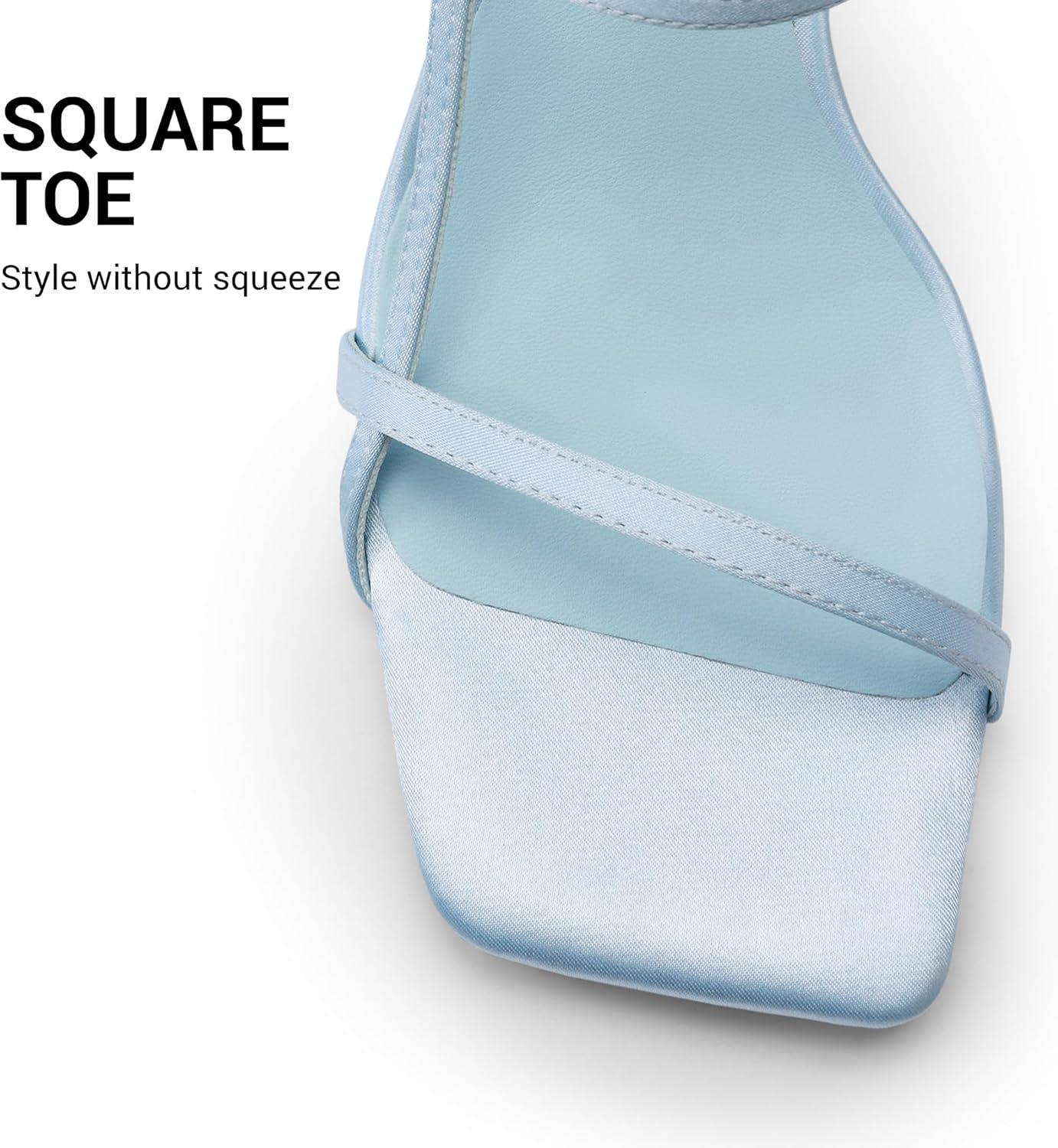 image:imageDREAM PAIRS Womens Low Kitten Heels Square Open Toe Ankle Strap Party Wedding Dressy 216 Inch 2026SS Sandals Shoes With Quiet Heel CapBlue