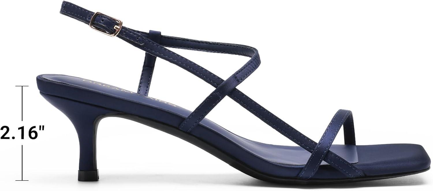 image:imageDREAM PAIRS Womens Low Kitten Heels Square Open Toe Ankle Strap Party Wedding Dressy 216 Inch 2026SS Sandals Shoes With Quiet Heel CapNavy