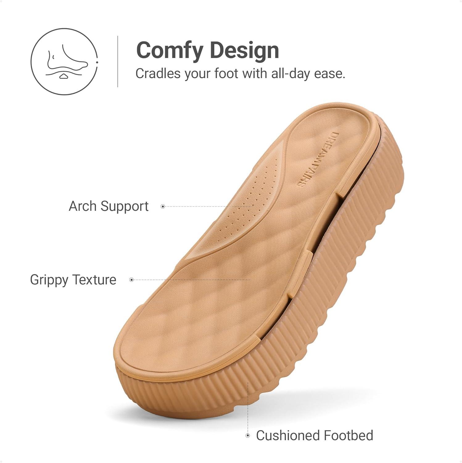 image:imageDREAM PAIRS Womens Platform Water Sandals Adjustable Lightweight Waterproof Summer Beach Wedge Chunky SandalsBlack