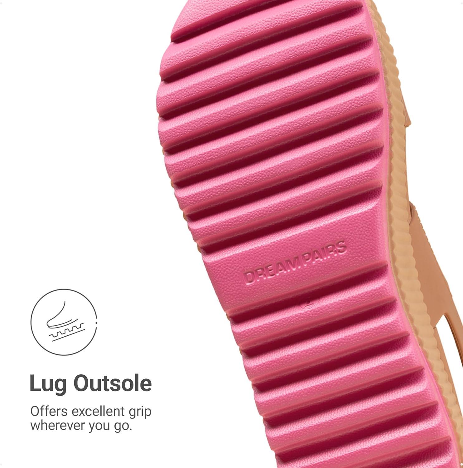 image:imageDREAM PAIRS Womens Platform Water Sandals Adjustable Lightweight Waterproof Summer Beach Wedge Chunky SandalsCamel