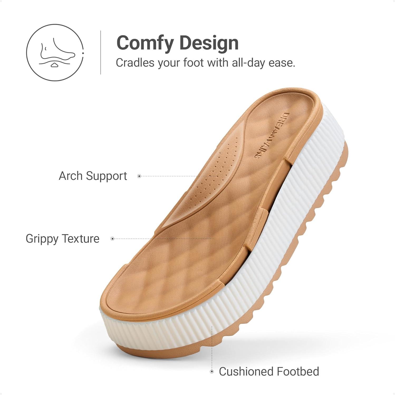 image:imageDREAM PAIRS Womens Platform Water Sandals Adjustable Lightweight Waterproof Summer Beach Wedge Chunky SandalsWhite