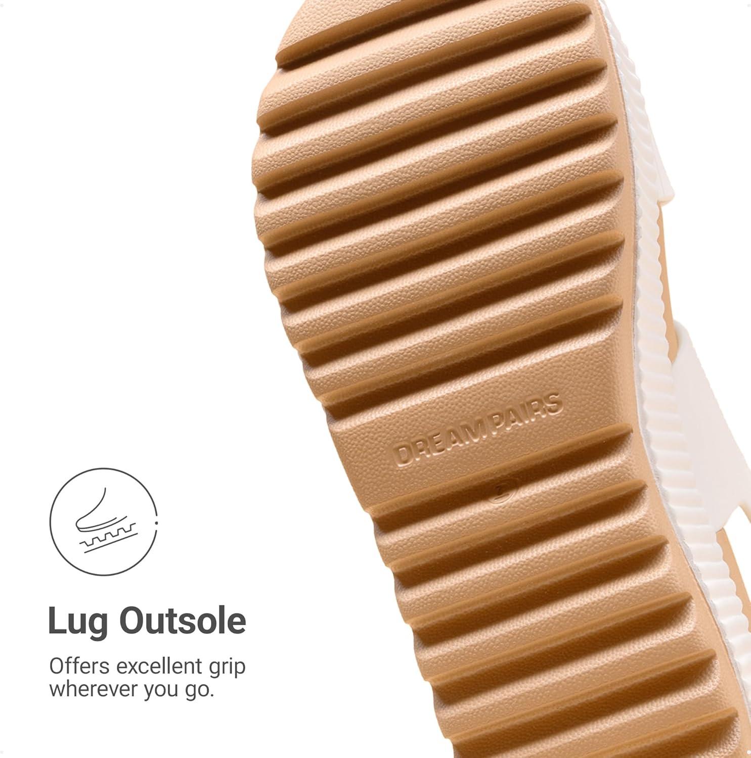 image:imageDREAM PAIRS Womens Platform Water Sandals Adjustable Lightweight Waterproof Summer Beach Wedge Chunky SandalsWhite