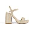 DREAM PAIRS Heels for Women Block Chunky Platform High Heels Open Toe Fashion Wedding Party Evening Prom Dance Ankle Strap Dress Pump Sandals Shoes(Gold-glitter)