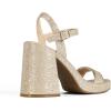 DREAM PAIRS Heels for Women Block Chunky Platform High Heels Open Toe Fashion Wedding Party Evening Prom Dance Ankle Strap Dress Pump Sandals Shoes(Gold-glitter)