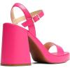 DREAM PAIRS Heels for Women Block Chunky Platform High Heels Open Toe Fashion Wedding Party Evening Prom Dance Ankle Strap Dress Pump Sandals Shoes(Hot Pink)
