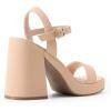 DREAM PAIRS Heels for Women Block Chunky Platform High Heels Open Toe Fashion Wedding Party Evening Prom Dance Ankle Strap Dress Pump Sandals Shoes(Nude-nubuck)