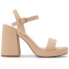 DREAM PAIRS Heels for Women Block Chunky Platform High Heels Open Toe Fashion Wedding Party Evening Prom Dance Ankle Strap Dress Pump Sandals Shoes(Nude-nubuck)
