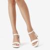 DREAM PAIRS Heels for Women Block Chunky Platform High Heels Open Toe Fashion Wedding Party Evening Prom Dance Ankle Strap Dress Pump Sandals Shoes(White)