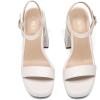 DREAM PAIRS Heels for Women Block Chunky Platform High Heels Open Toe Fashion Wedding Party Evening Prom Dance Ankle Strap Dress Pump Sandals Shoes(White)