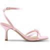 DREAM PAIRS Women’s Bow Heels -Kitten Heels for Women, Square Toe Strappy Heeled Sandals, Elegant Wedding & Bridal Bownots Sandals for Formal & Special Occasions(Pink)