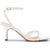 DREAM PAIRS Women’s Bow Heels -Kitten Heels for Women, Square Toe Strappy Heeled Sandals, Elegant Wedding & Bridal Bownots Sandals for Formal & Special Occasions(White)