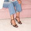DREAM PAIRS Women’s Bow Heels -Kitten Heels for Women, Square Toe Strappy Heeled Sandals, Elegant Wedding & Bridal Bownots Sandals for Formal & Special Occasions(Black)