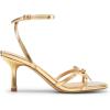DREAM PAIRS Women’s Bow Heels -Kitten Heels for Women, Square Toe Strappy Heeled Sandals, Elegant Wedding & Bridal Bownots Sandals for Formal & Special Occasions(Gold)