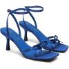 DREAM PAIRS Women’s Bow Heels -Kitten Heels for Women, Square Toe Strappy Heeled Sandals, Elegant Wedding & Bridal Bownots Sandals for Formal & Special Occasions(Royal Blue)