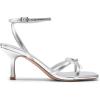 DREAM PAIRS Women’s Bow Heels -Kitten Heels for Women, Square Toe Strappy Heeled Sandals, Elegant Wedding & Bridal Bownots Sandals for Formal & Special Occasions(Silver)