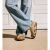DREAM PAIRS Women’s Comfortable Cork Sandals Suede Leather Insole Slides Arch Support Walking Sandals(Beige)