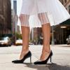 DREAM PAIRS Women’s High Heels Pump Closed Pointed Toe Slip On Stiletto Dress Shoes Fashion Wedding Bridal Work Office Comfortable Pumps Shoes(Black-pu)