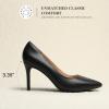 DREAM PAIRS Women’s High Heels Pump Closed Pointed Toe Slip On Stiletto Dress Shoes Fashion Wedding Bridal Work Office Comfortable Pumps Shoes(Black-pu)