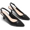 DREAM PAIRS Women’s Kitten Heels Slingback Closed Pointed Toe Low Pumps Shoes Women Party Wedding Sexy Casual Dress Shoes(All Black)
